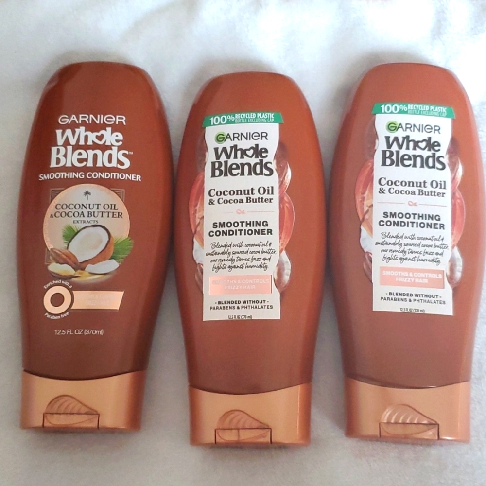 3 Garnier Whole Blends Coconut Oil & Cocoa Butter Smoothing Conditioner 12.5fl